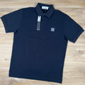 Stone Island Organic Cotton Pique Regular Fit Polo Shirt in Navy -Usfansport