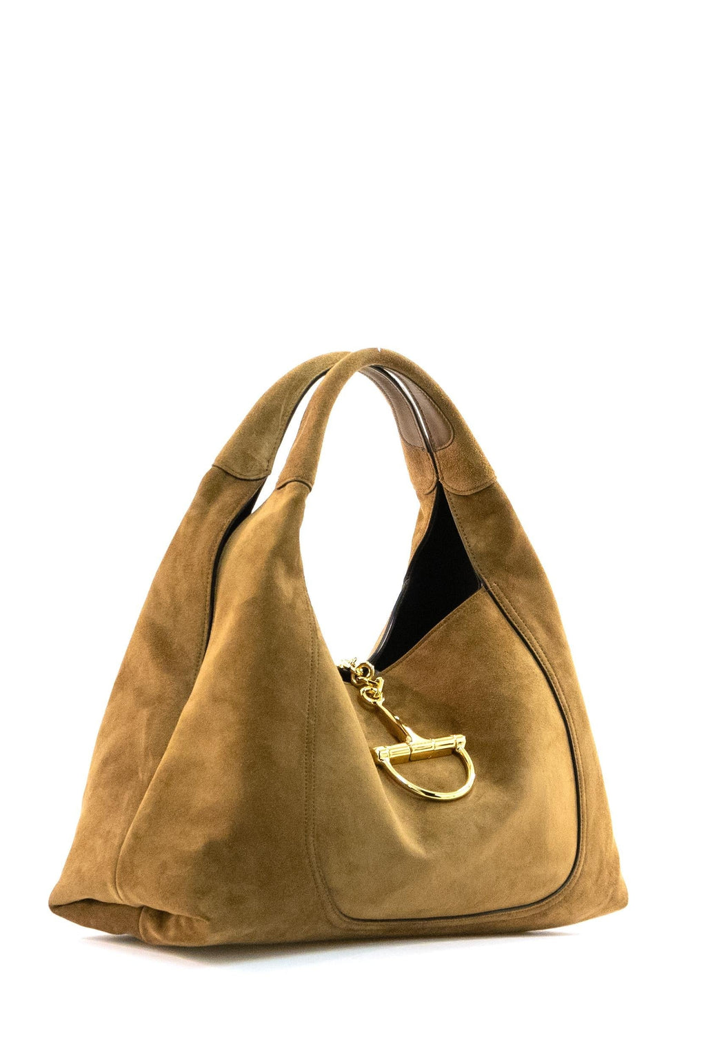Borsa Gucci Softbit in suede color marrone