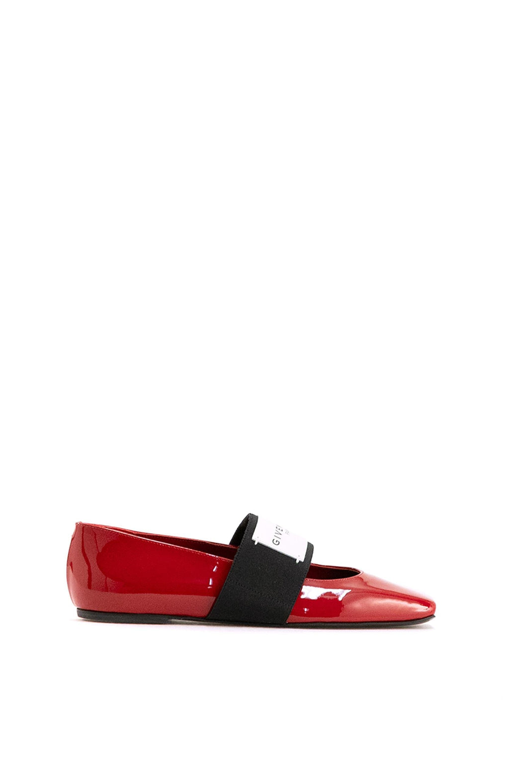 Ballerine Sliced Square in pelle verniciata di colore rosso