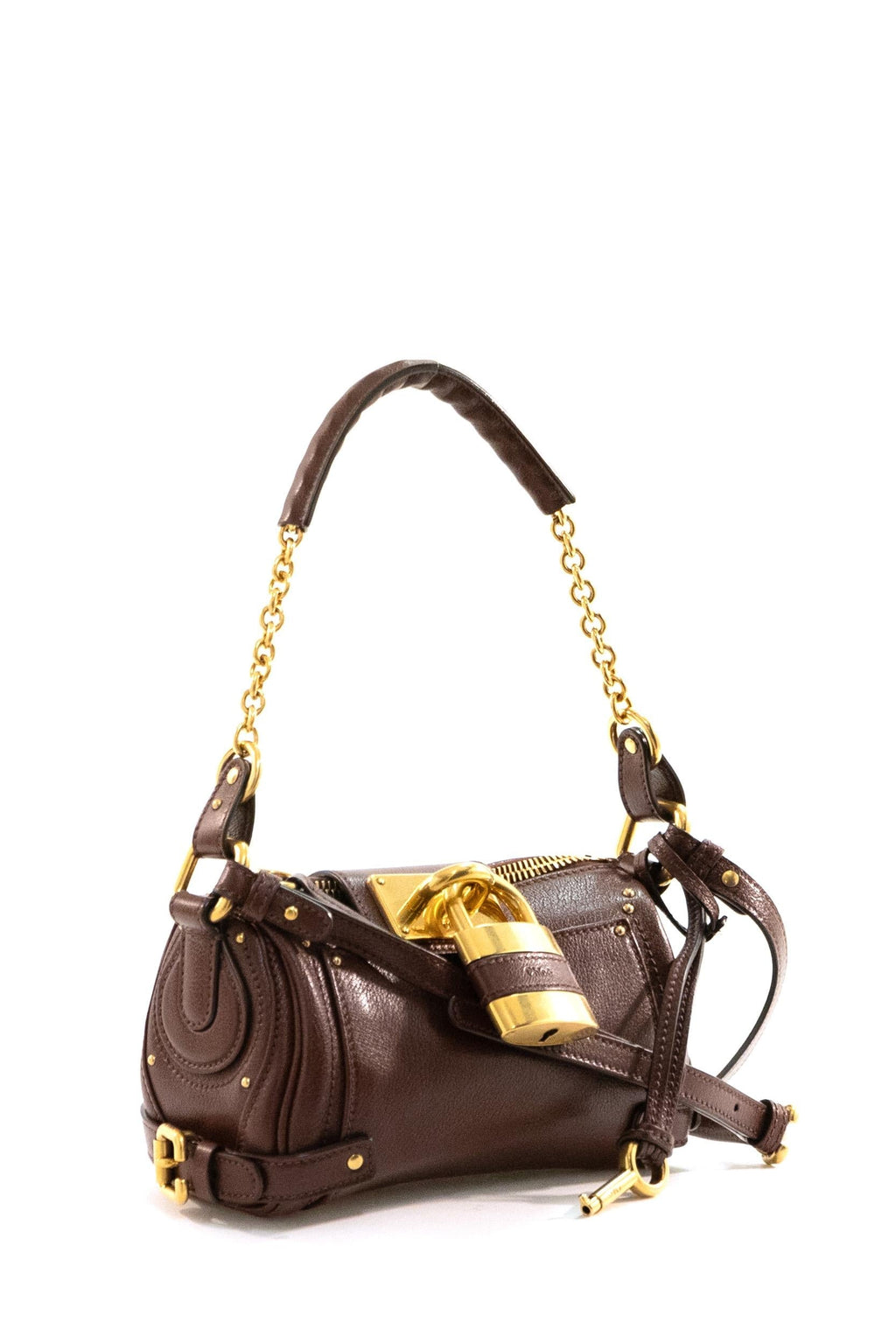 Borsa Paddington small in pelle granata color bordeaux