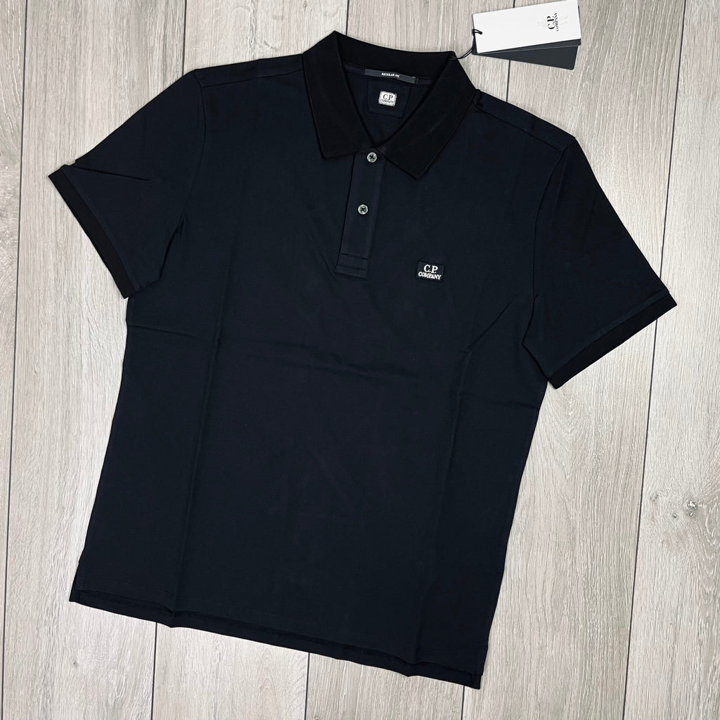 CP Company Piquet Polo Shirt - Black -Usfansport