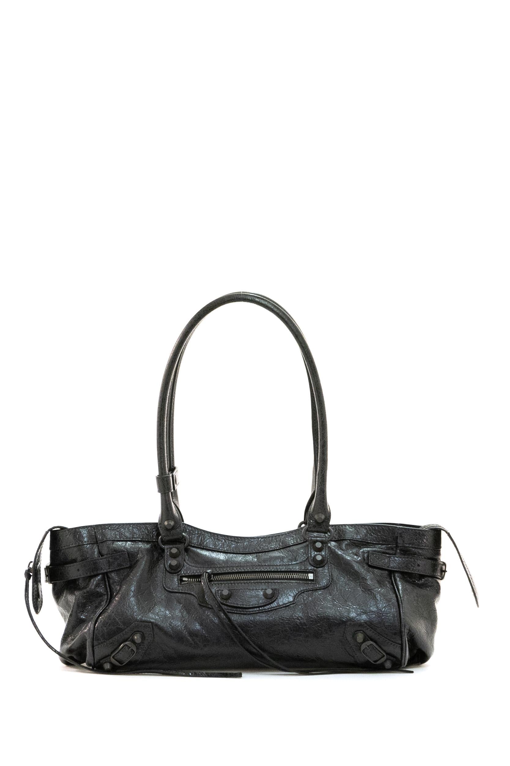 Borsa Le City East-West in pelle Arena Storico color nero