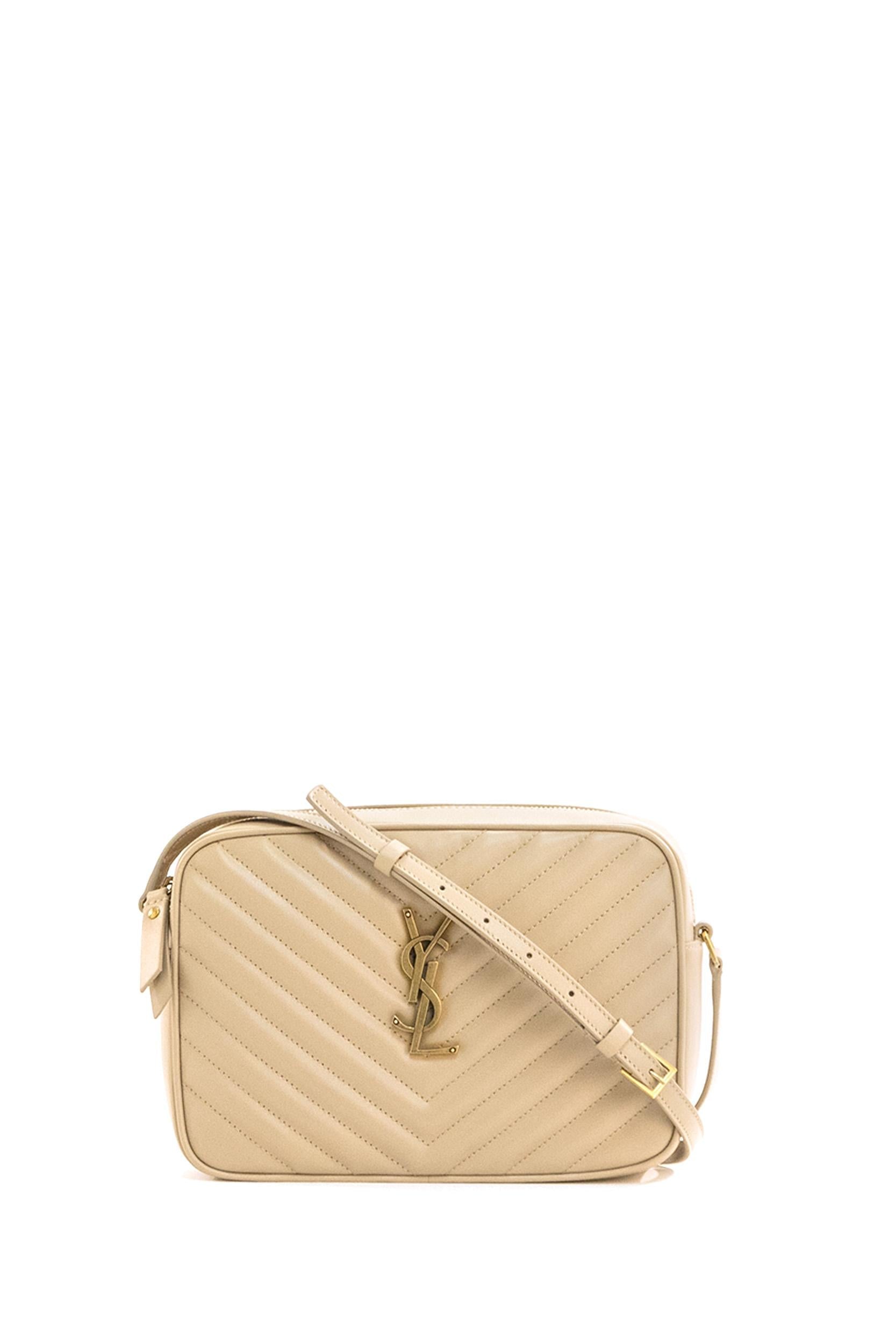 Borsa Lou in pelle matelassé color beige