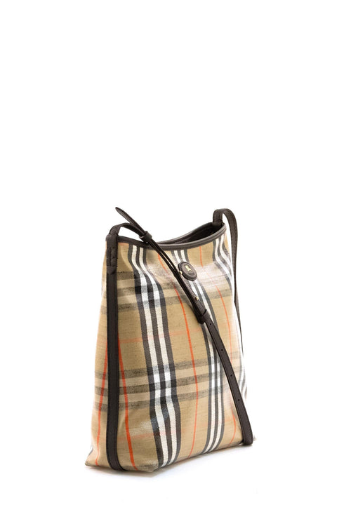 Borsa a spalla Highlands in Burberry Check