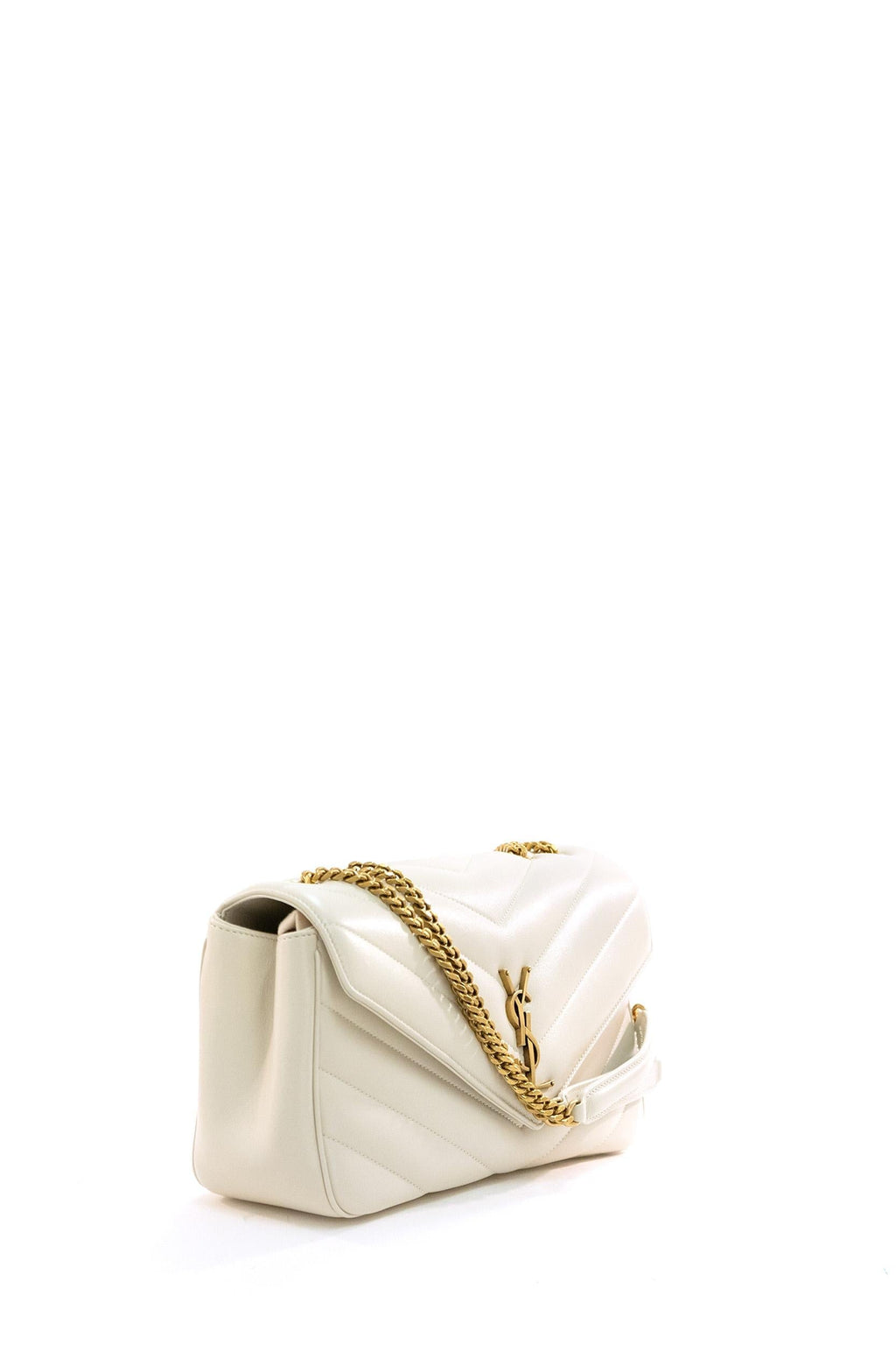 Borsa Loulou Media nappa matelassè logo oro