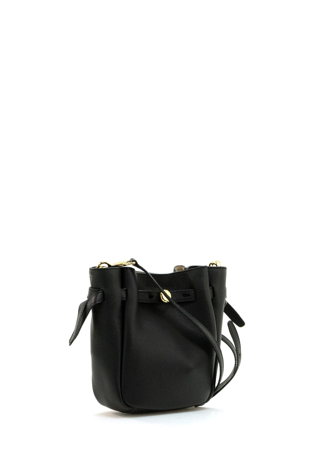 Borsa Romy in pelle martellata di colore nero