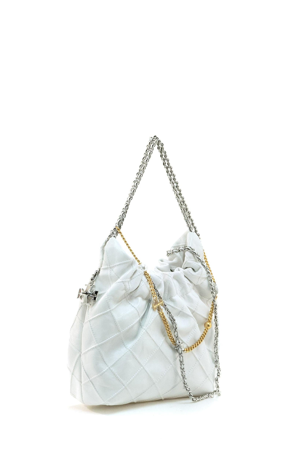 Borsa Fleming mini in pelle di colore bianco
