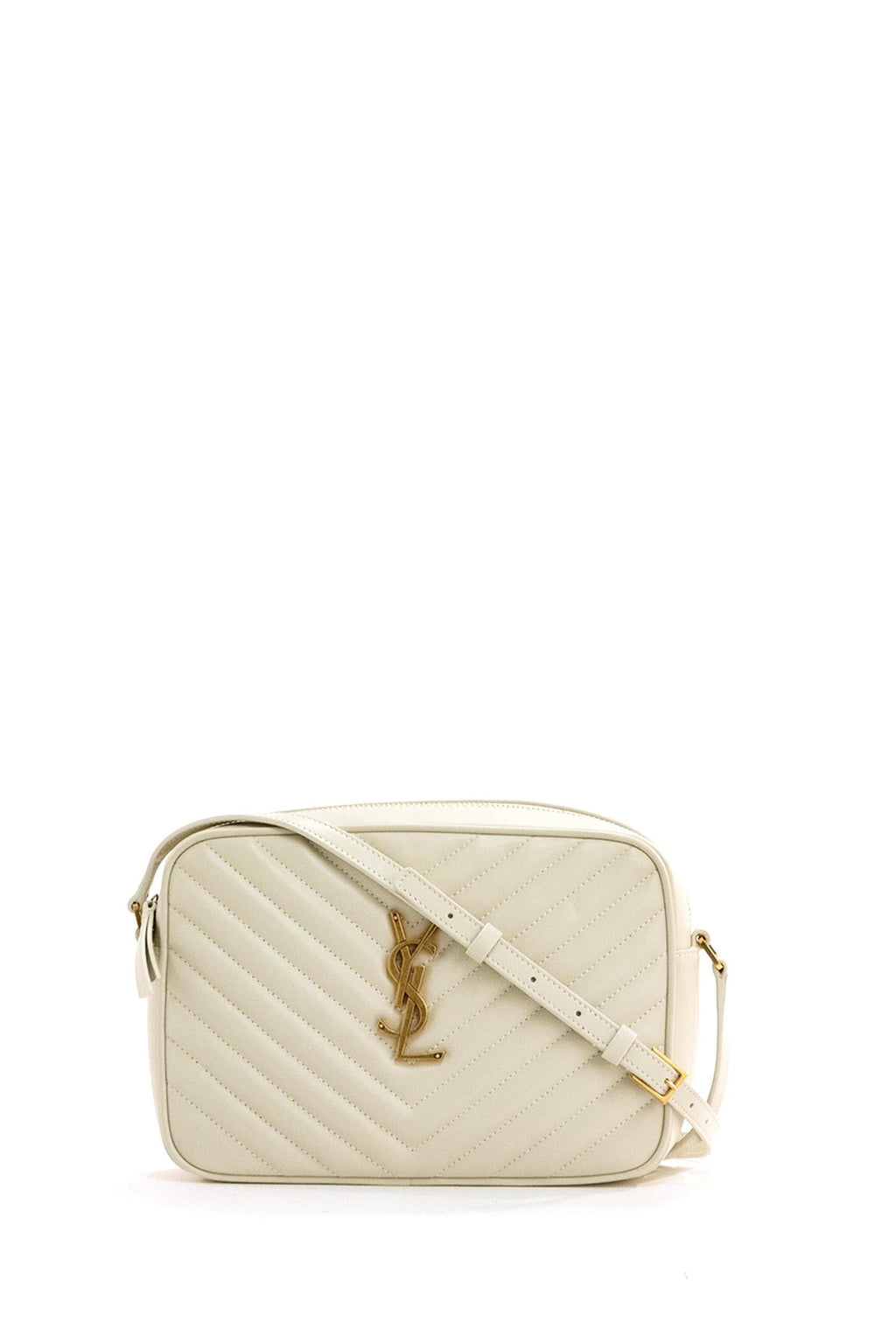 Borsa Lou in pelle matelassé color crema