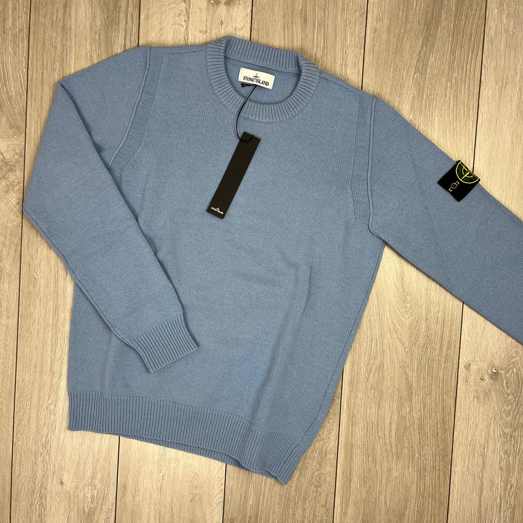 Stone Island Knit Sweatshirt - Mid Blue -Usfansport