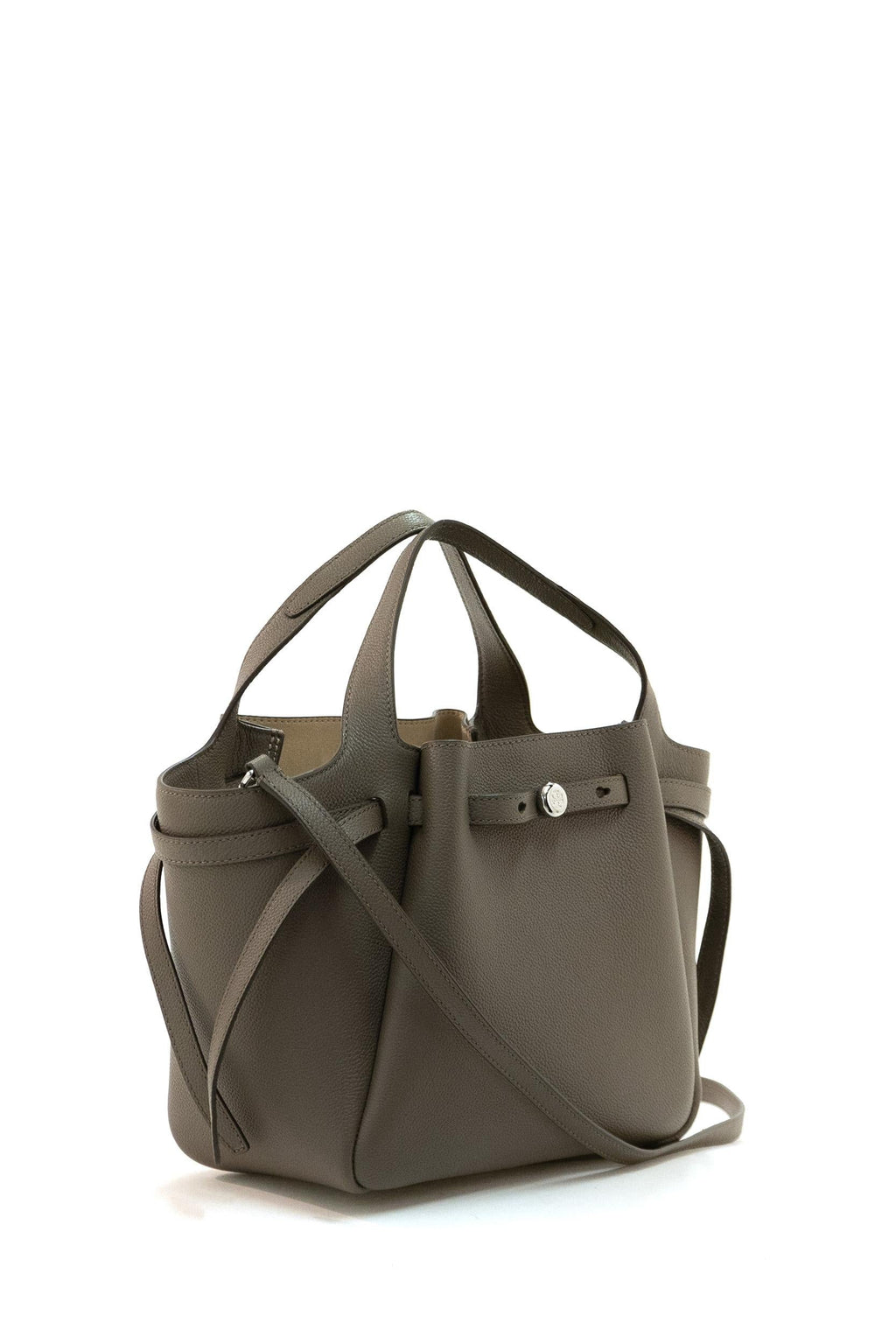 Borsa Romy in pelle martellata di colore marrone