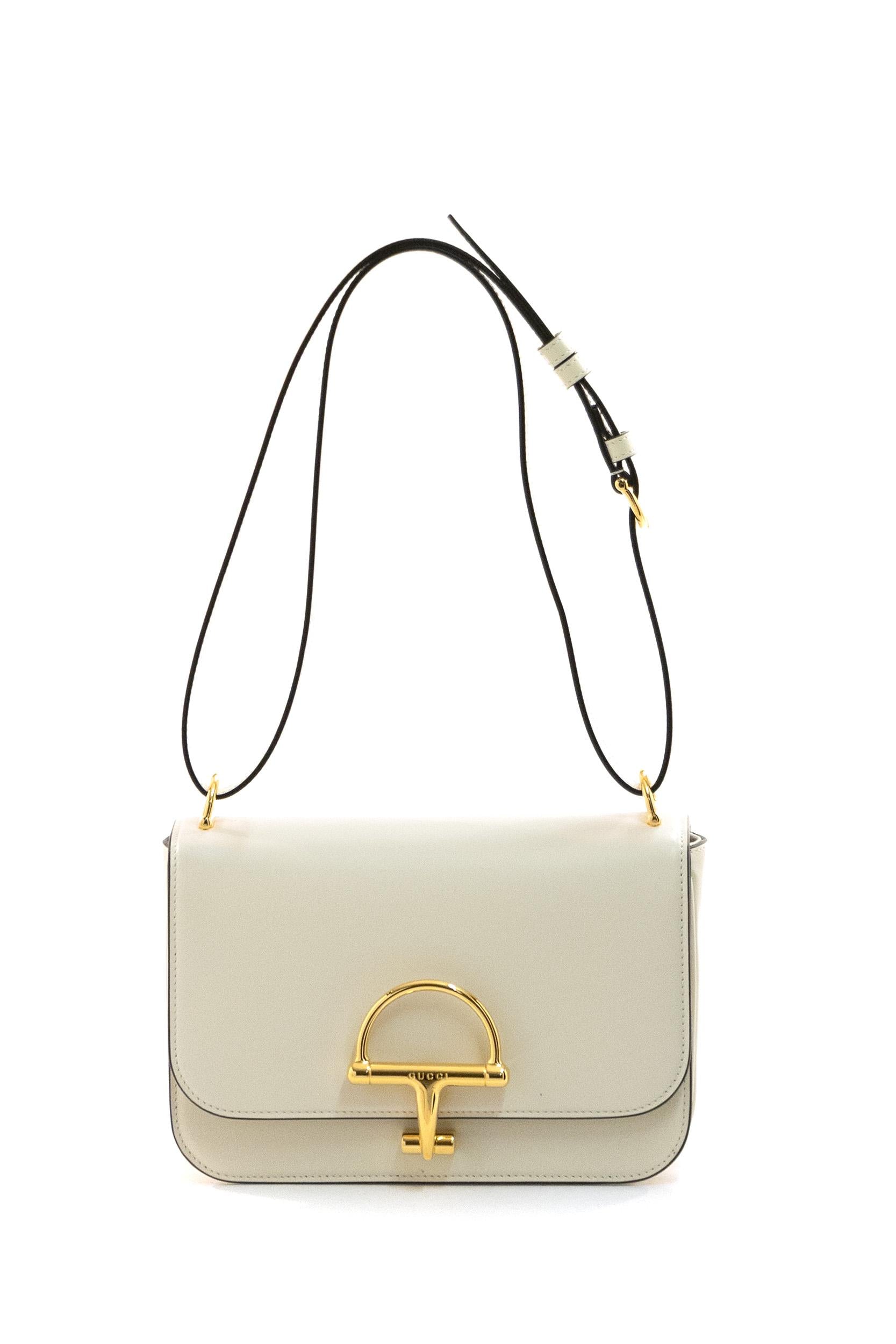 Borsa a spalla Gucci Siena in pelle di colore avorio