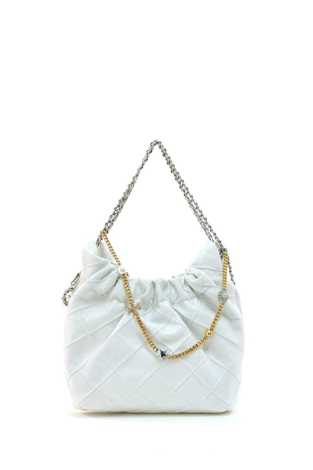 Borsa Fleming mini in pelle di colore bianco
