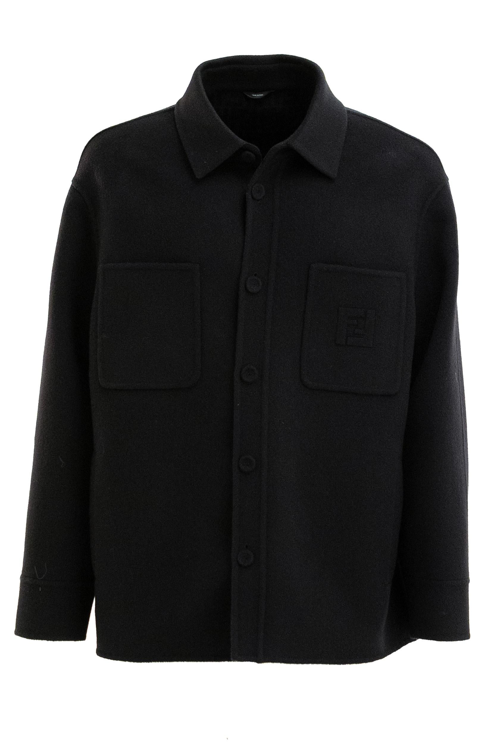 Blouson in lana di colore nero