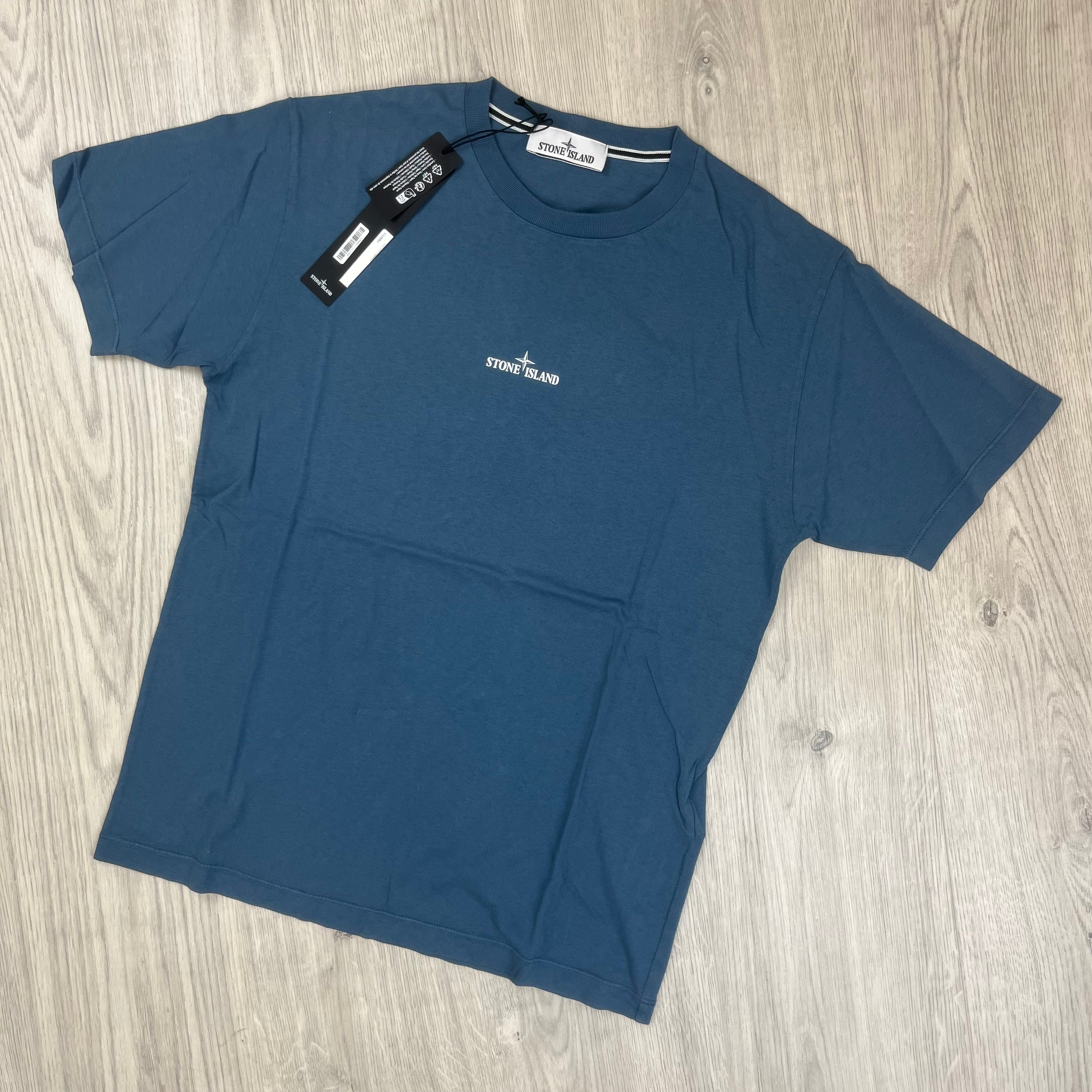Stone Island Printed T-Shirt - Avio Blue -Usfansport