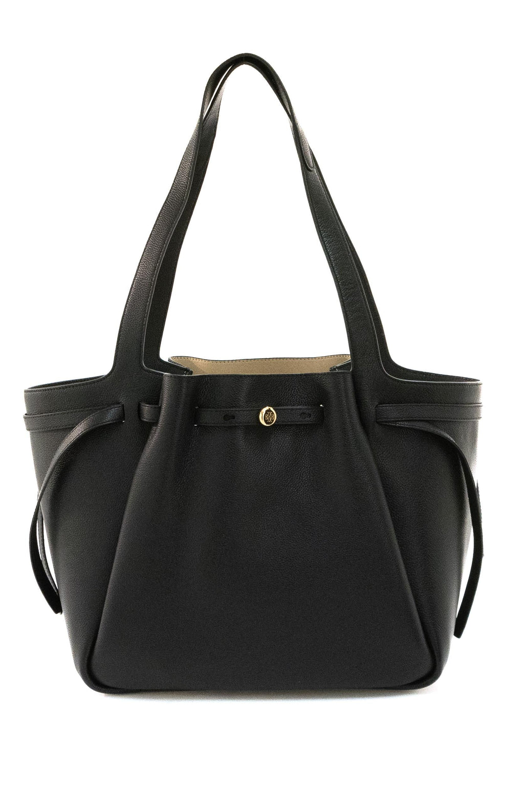 Borsa Romy shopping in pelle martellata di colore nero