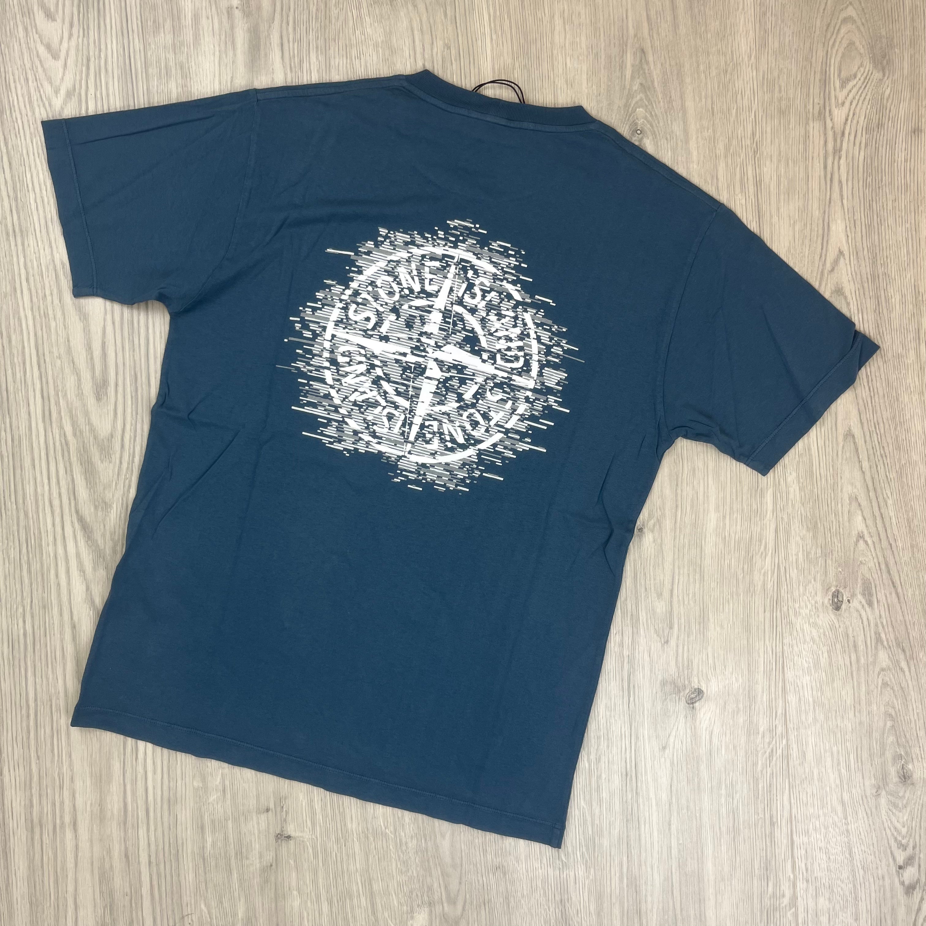 Stone Island Printed T-Shirt - Avio Blue -Usfansport