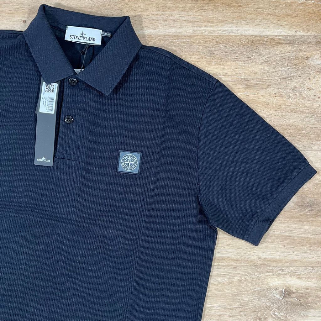 Stone Island Organic Cotton Pique Regular Fit Polo Shirt in Navy -Usfansport
