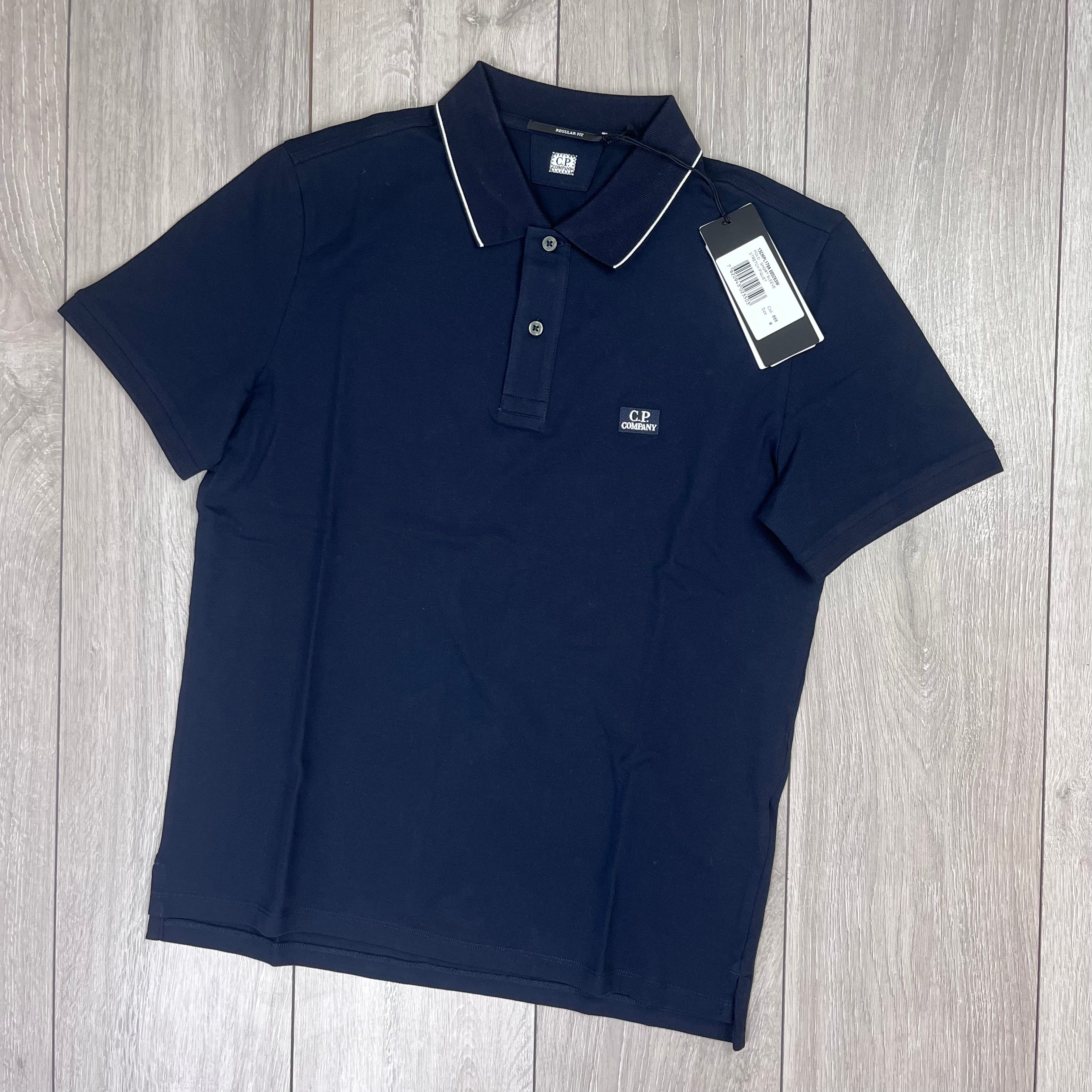 CP Company Piquet Polo Shirt - Navy -Usfansport