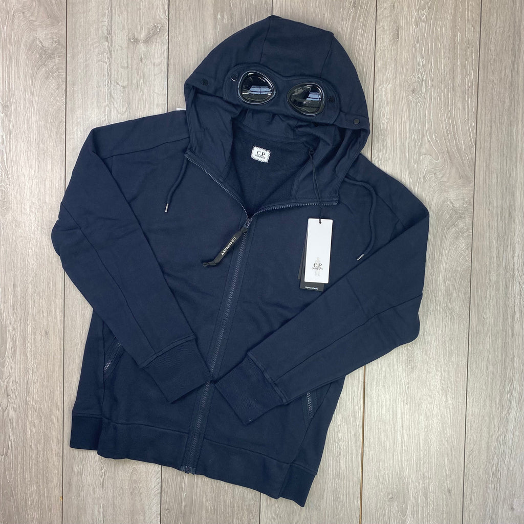 CP Company Raised Fleece Goggle Hoodie - Navy -Usfansport