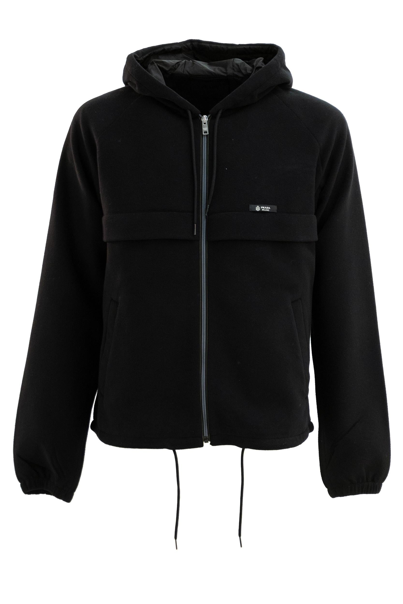 Blouson in pile e Re-Nylon di colore nero