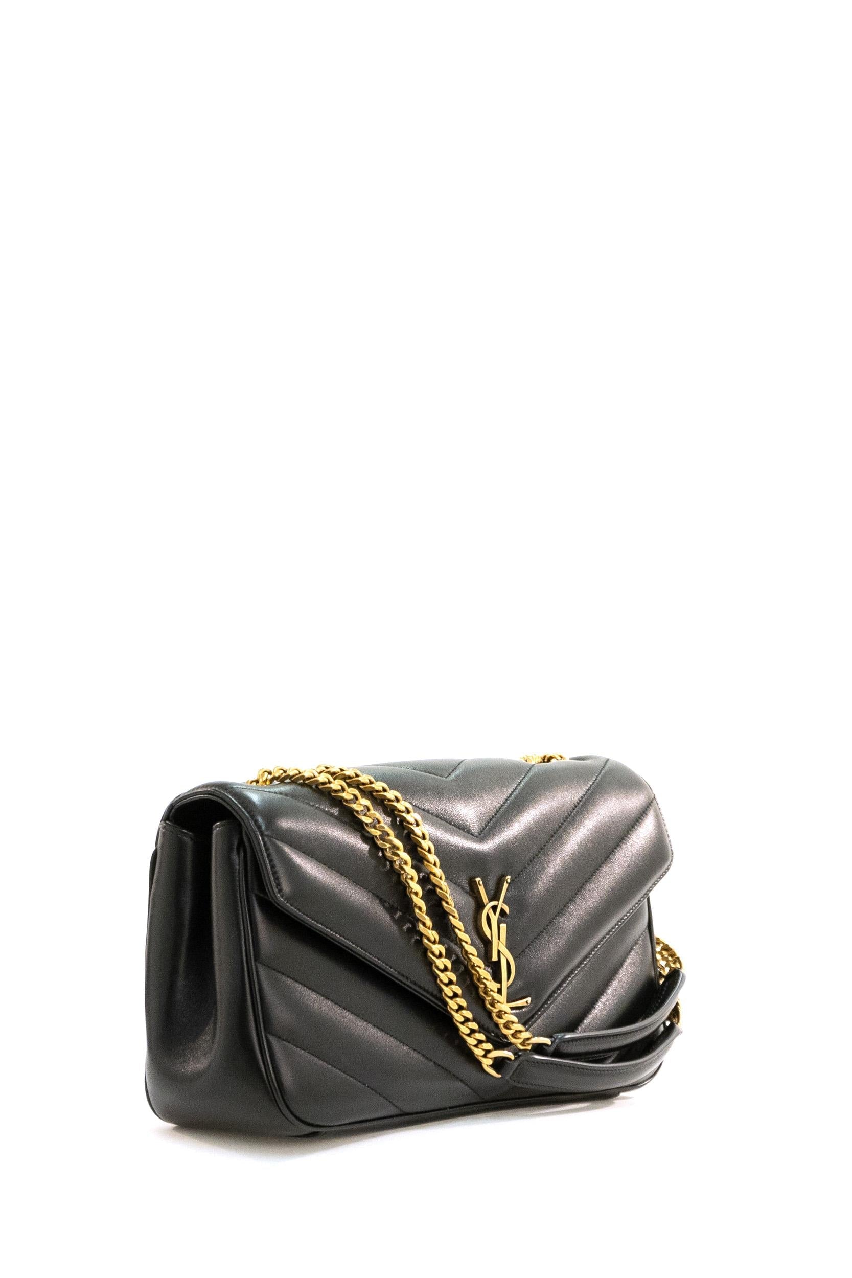 Borsa Loulou Media in nappa matelassè color nero