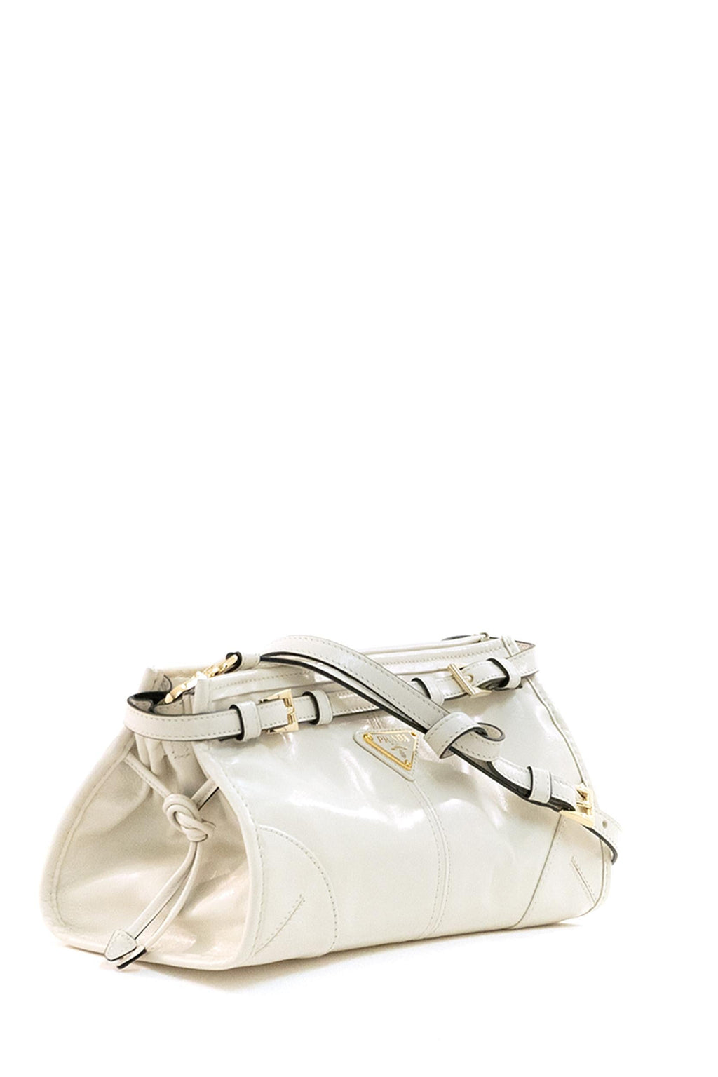 Borsa Prada Bonnie small in pelle di colore bianco