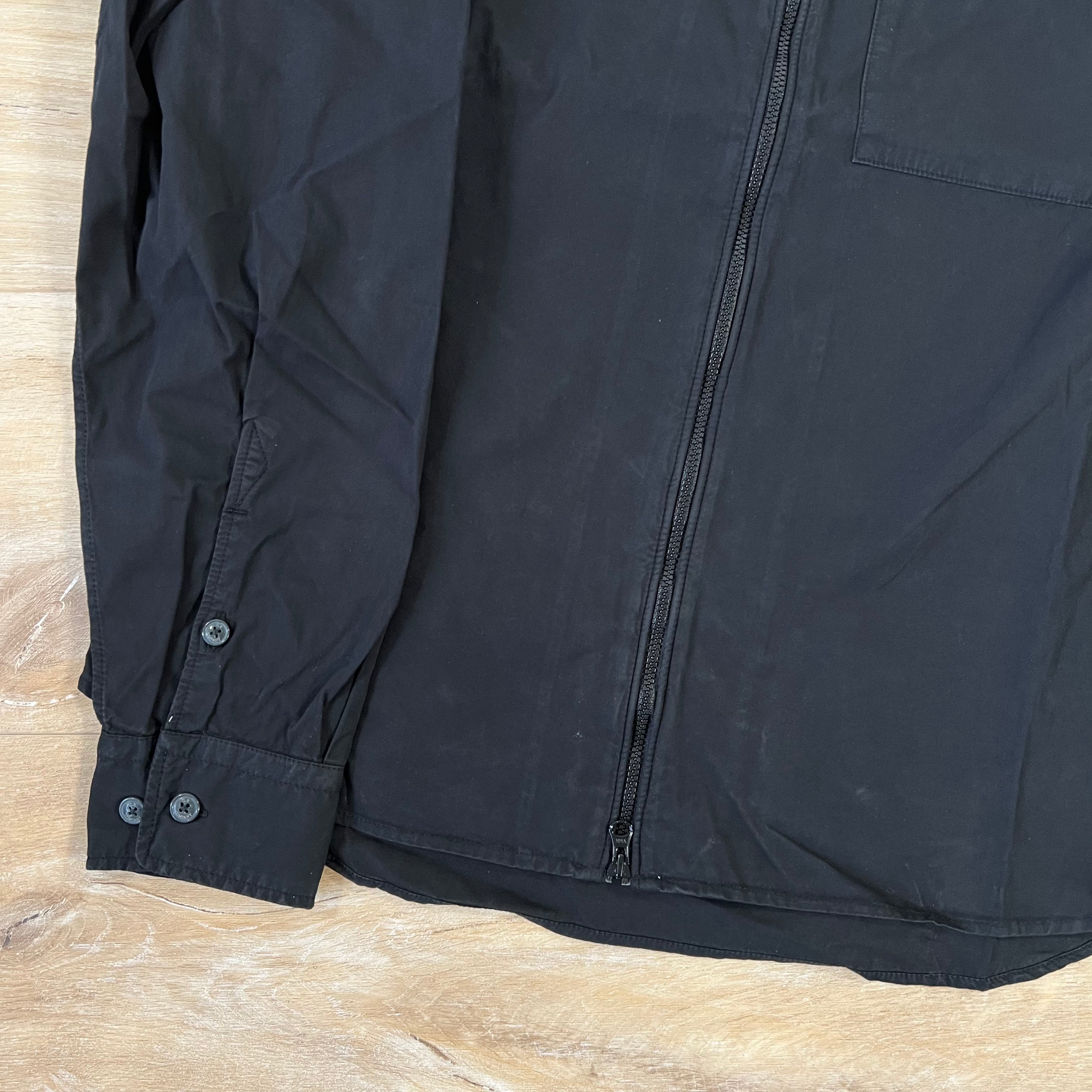 CP Company Organic Gabardine Lens Overshirt in Black -Usfansport