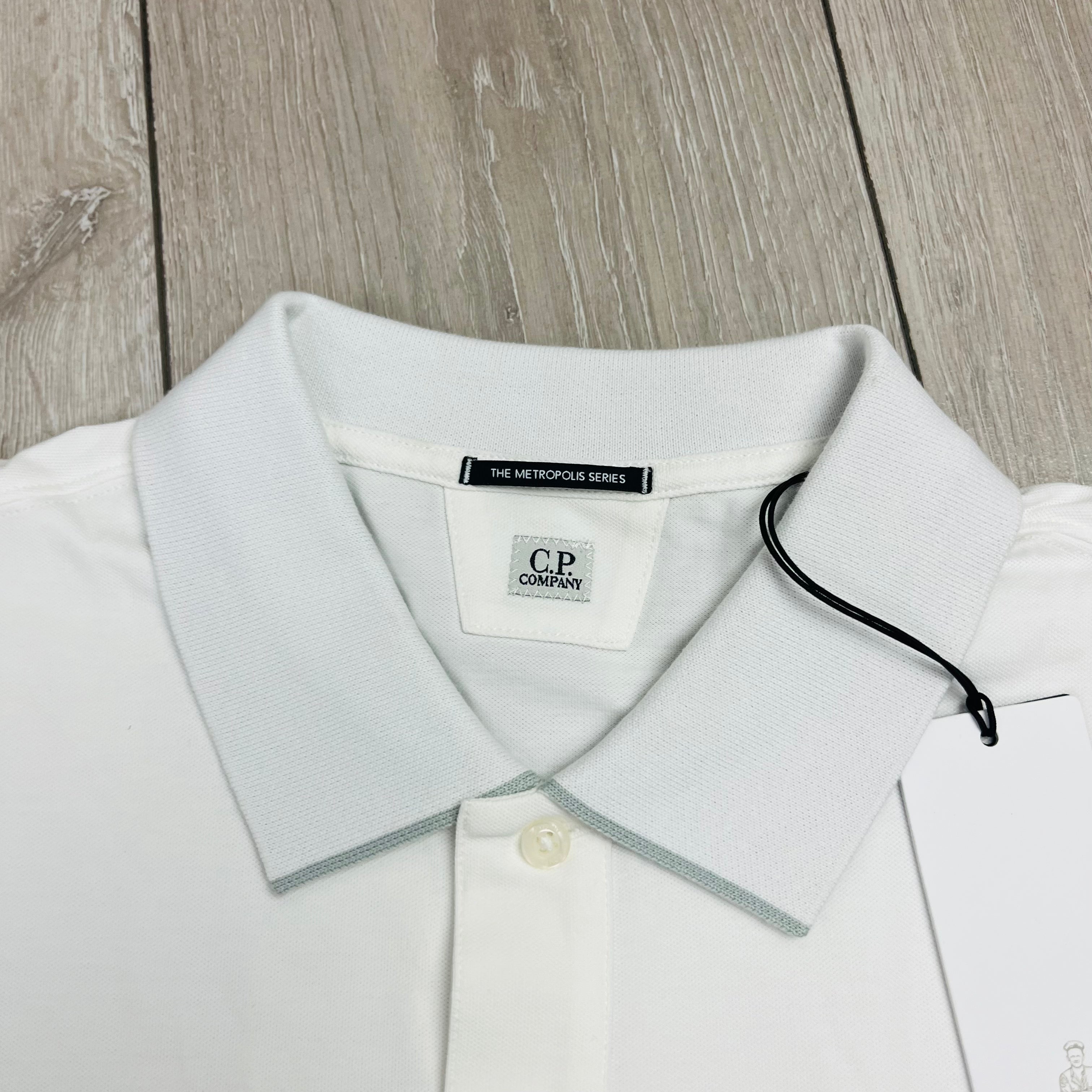 CP Company Metropolis Polo Shirt - White -Usfansport
