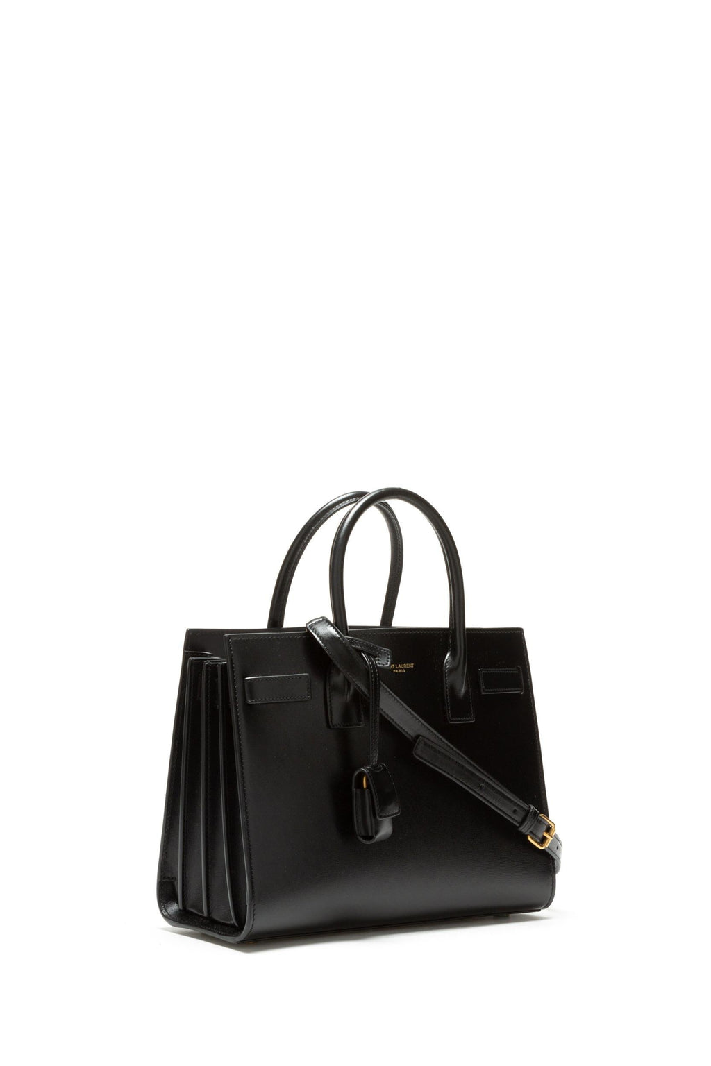 Borsa Sac De Jour in pelle lucida color nero