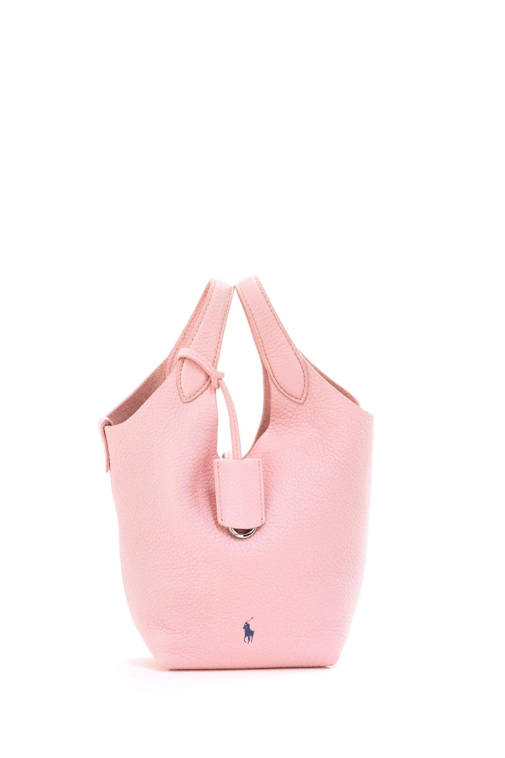 Borsa Tote Polo Play piccola in pelle martellata color rosa