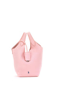 Borsa Tote Polo Play piccola in pelle martellata color rosa