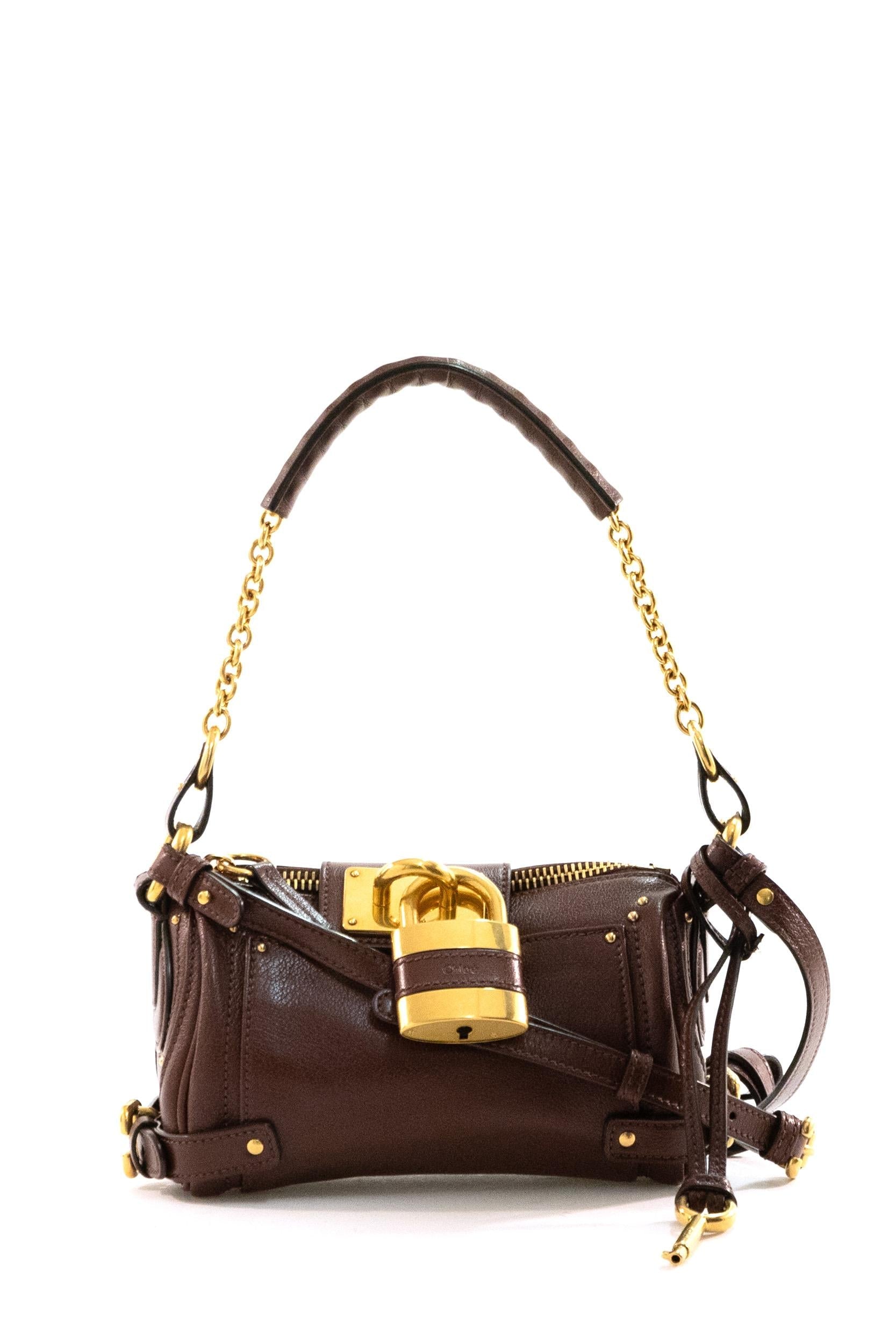 Borsa Paddington small in pelle granata color bordeaux