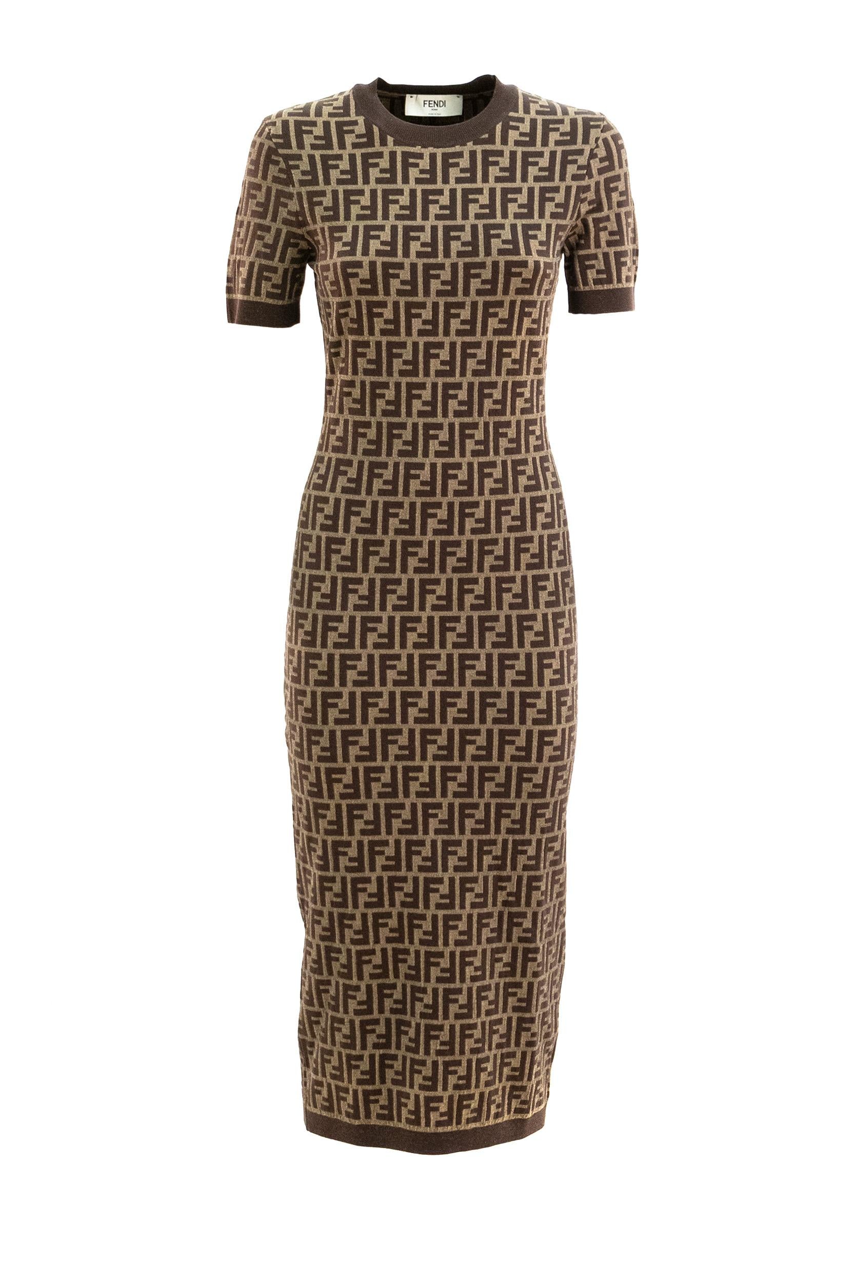Abito in cotone FF color marrone