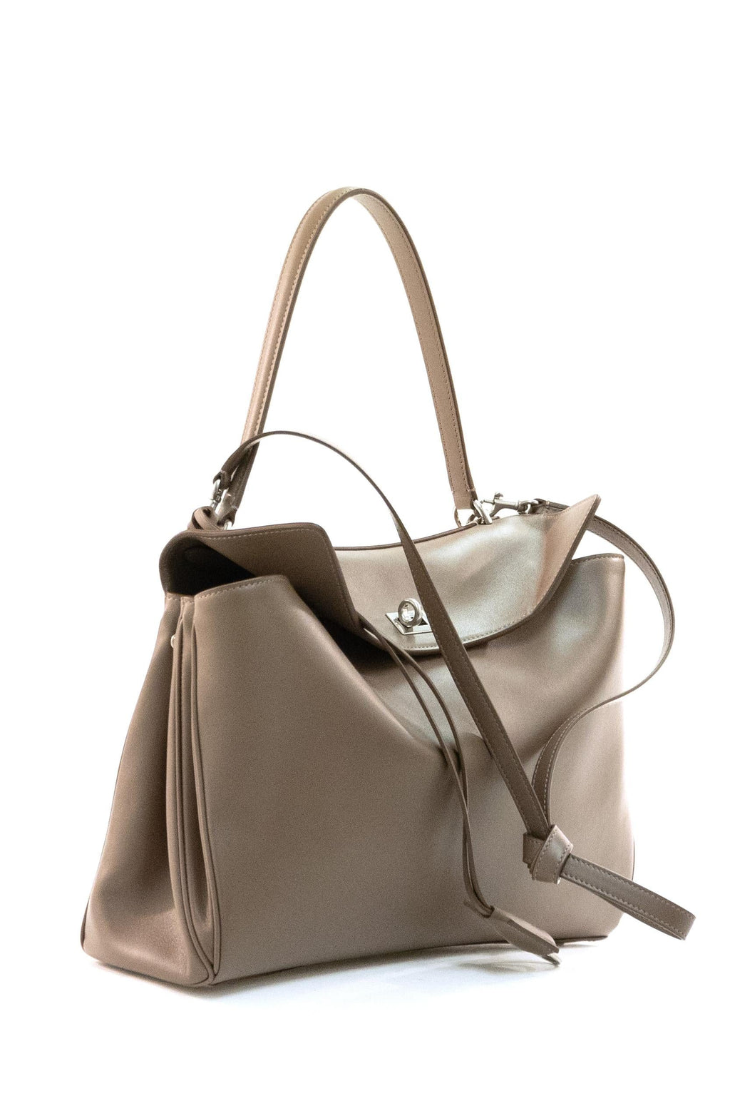 Borsa Rodeo in pelle liscia color tortora