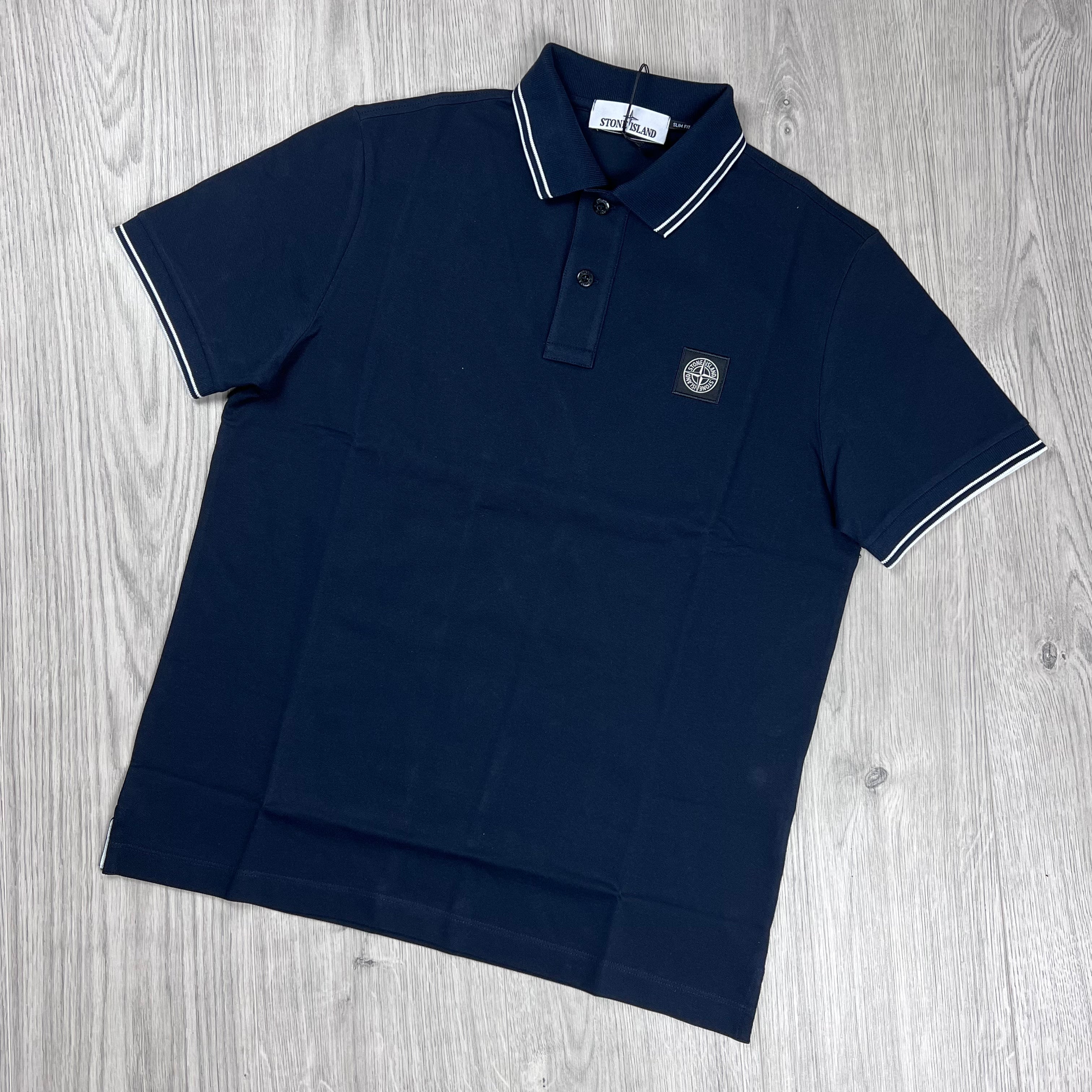 Stone Island Patch Polo Shirt - Navy -Usfansport