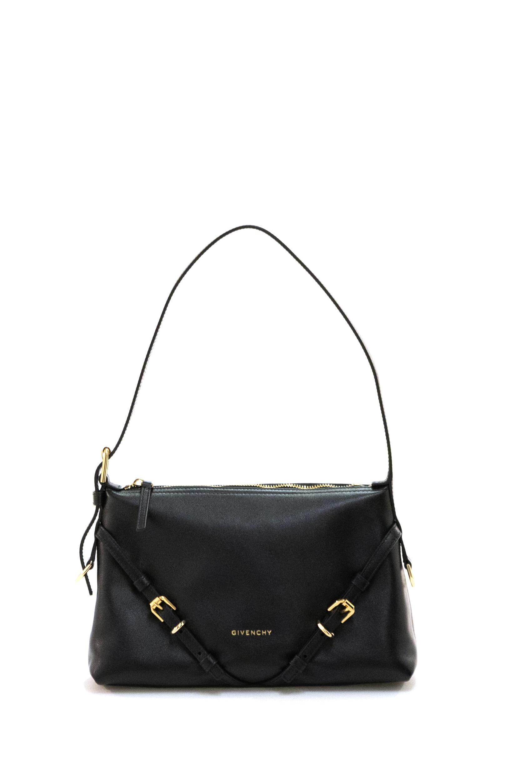 Borsa Voyou in pelle di colore nero