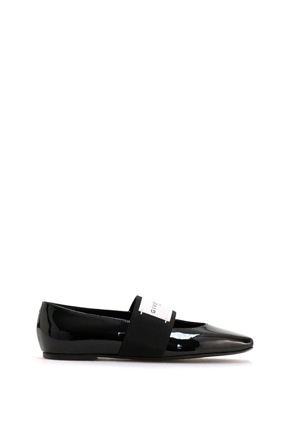 Ballerine Sliced Square in pelle verniciata di colore nero