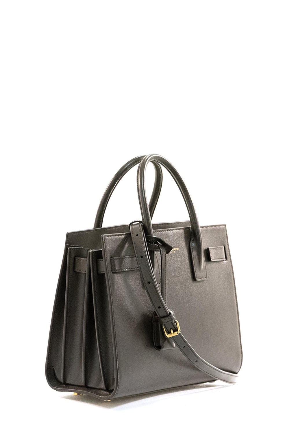 Borsa sac de jour pelle liscia grigio