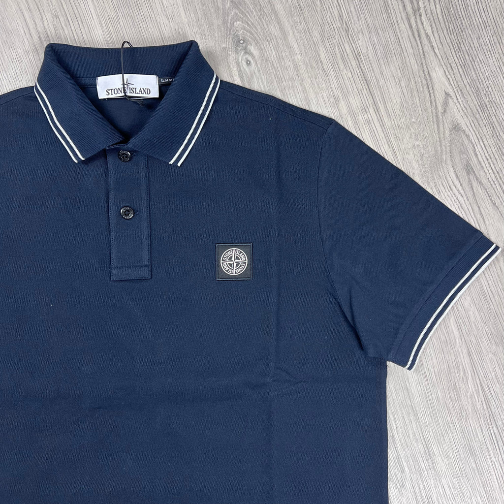 Stone Island Patch Polo Shirt - Navy -Usfansport