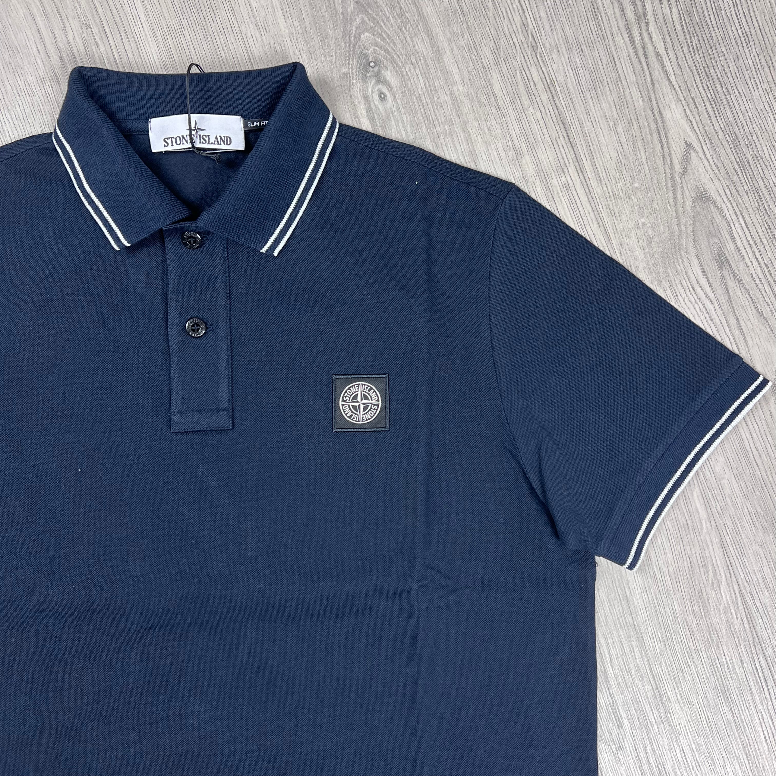 Stone Island Patch Polo Shirt - Navy -Usfansport