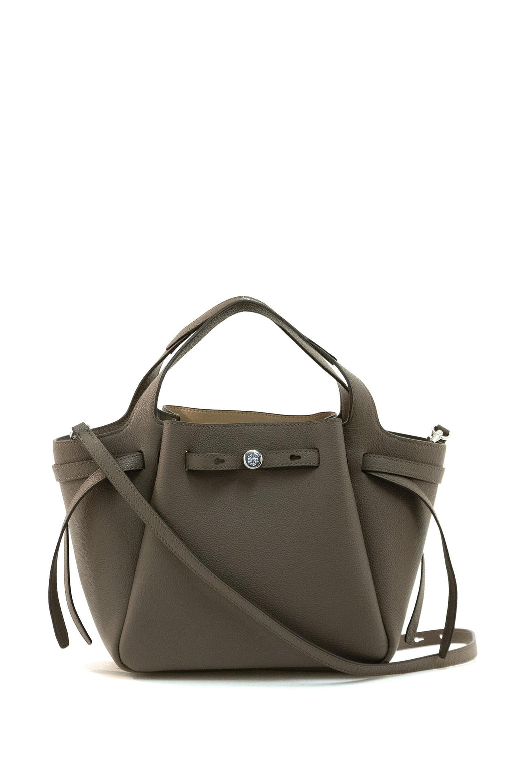 Borsa Romy in pelle martellata di colore marrone