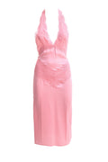 Abito in raso di seta color rosa