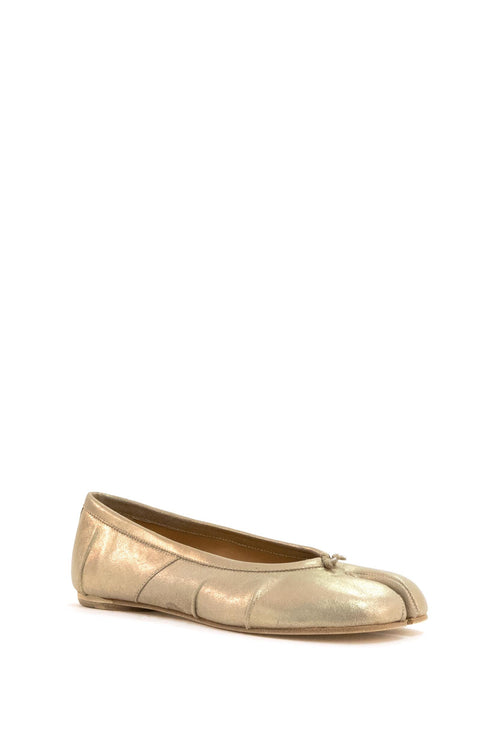 Ballerine Tabi in nappa laminata di colore oro