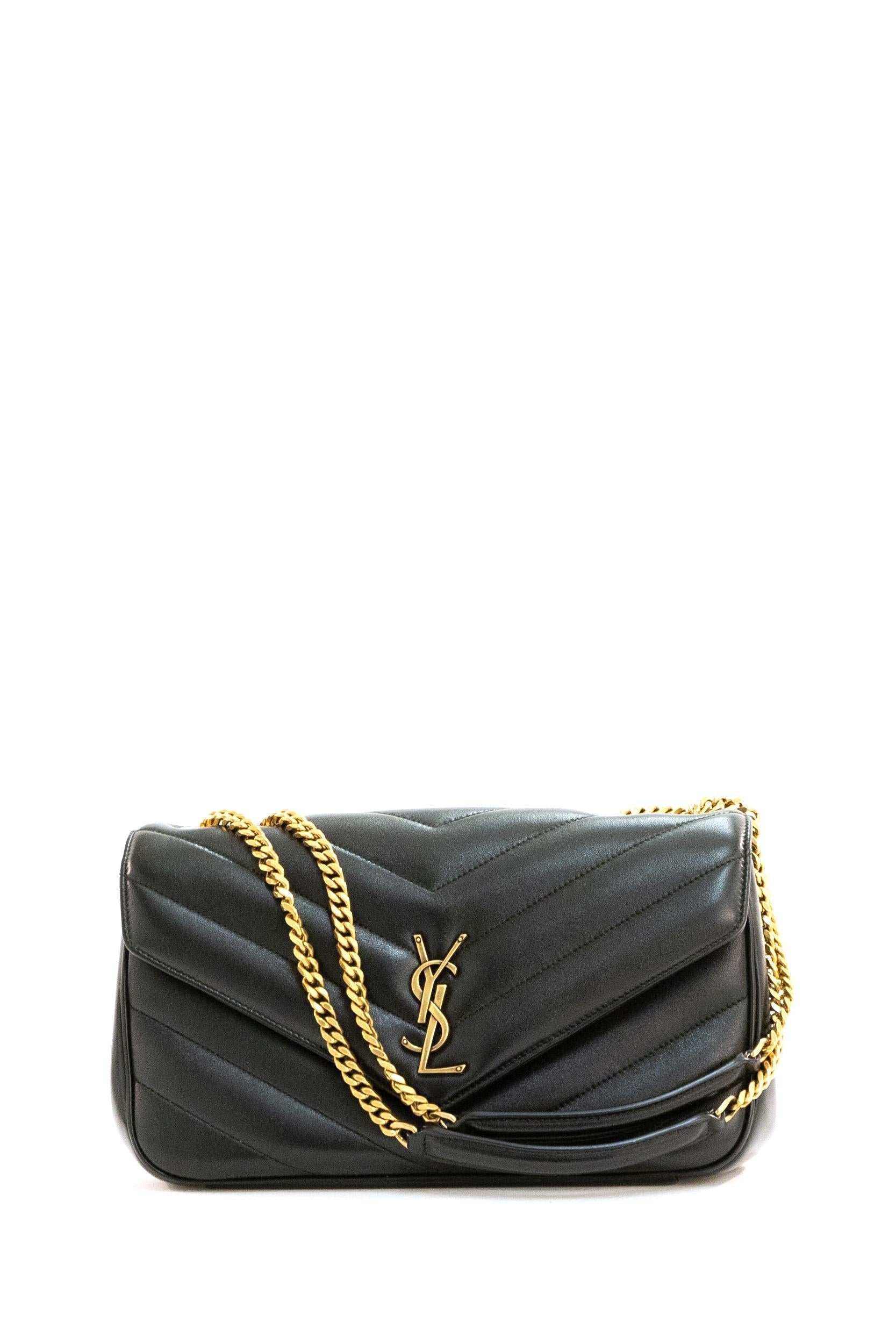 Borsa Loulou Media in nappa matelassè color nero