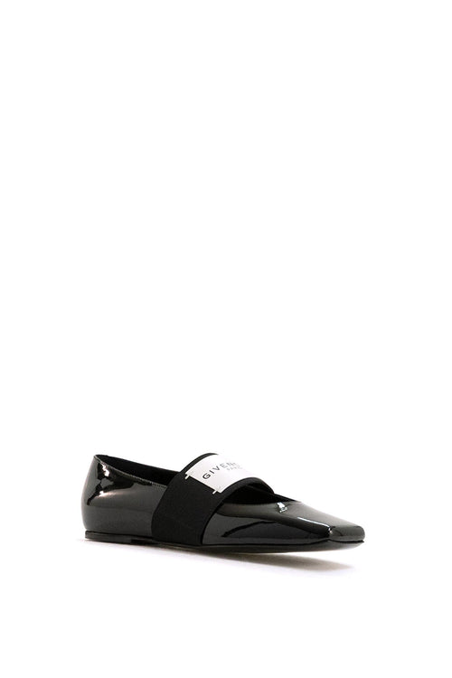 Ballerine Sliced Square in pelle verniciata di colore nero