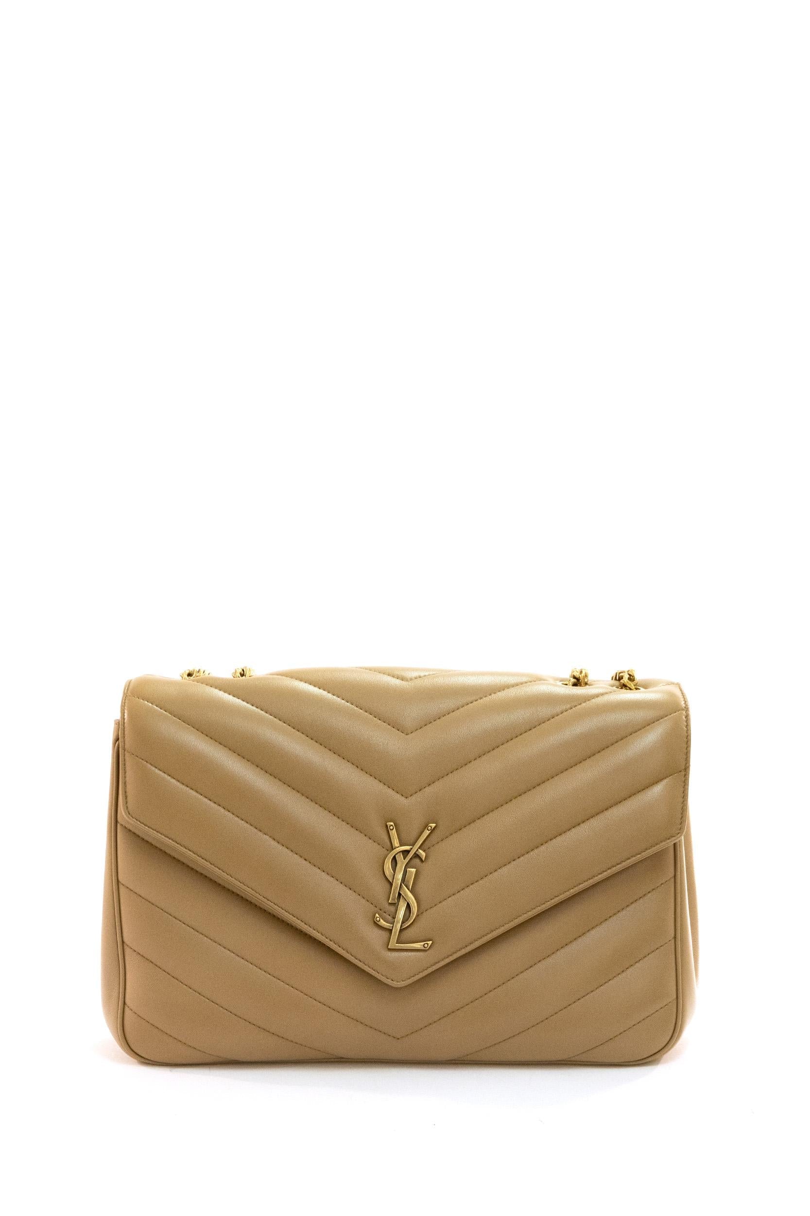 Borsa Loulou Grande nappa color beige