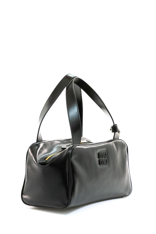 Borsa bauletto in pelle di colore nero