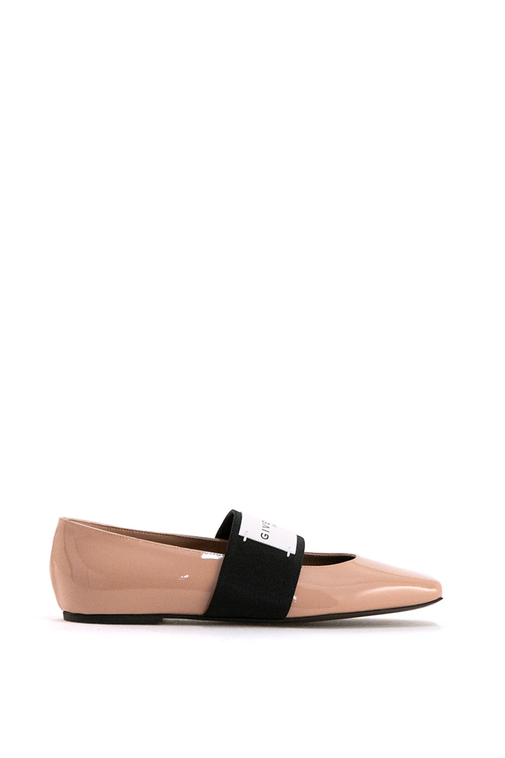 Ballerine Sliced Square in pelle verniciata di colore rosa cipria