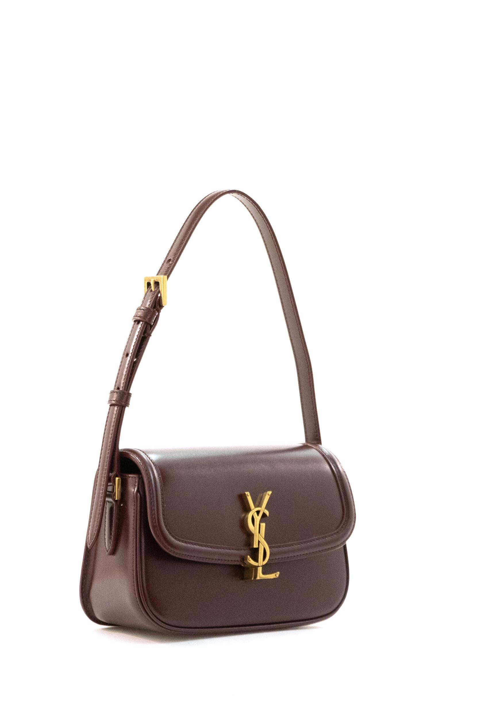Borsa Solferino mini in pelle Box color bordeaux