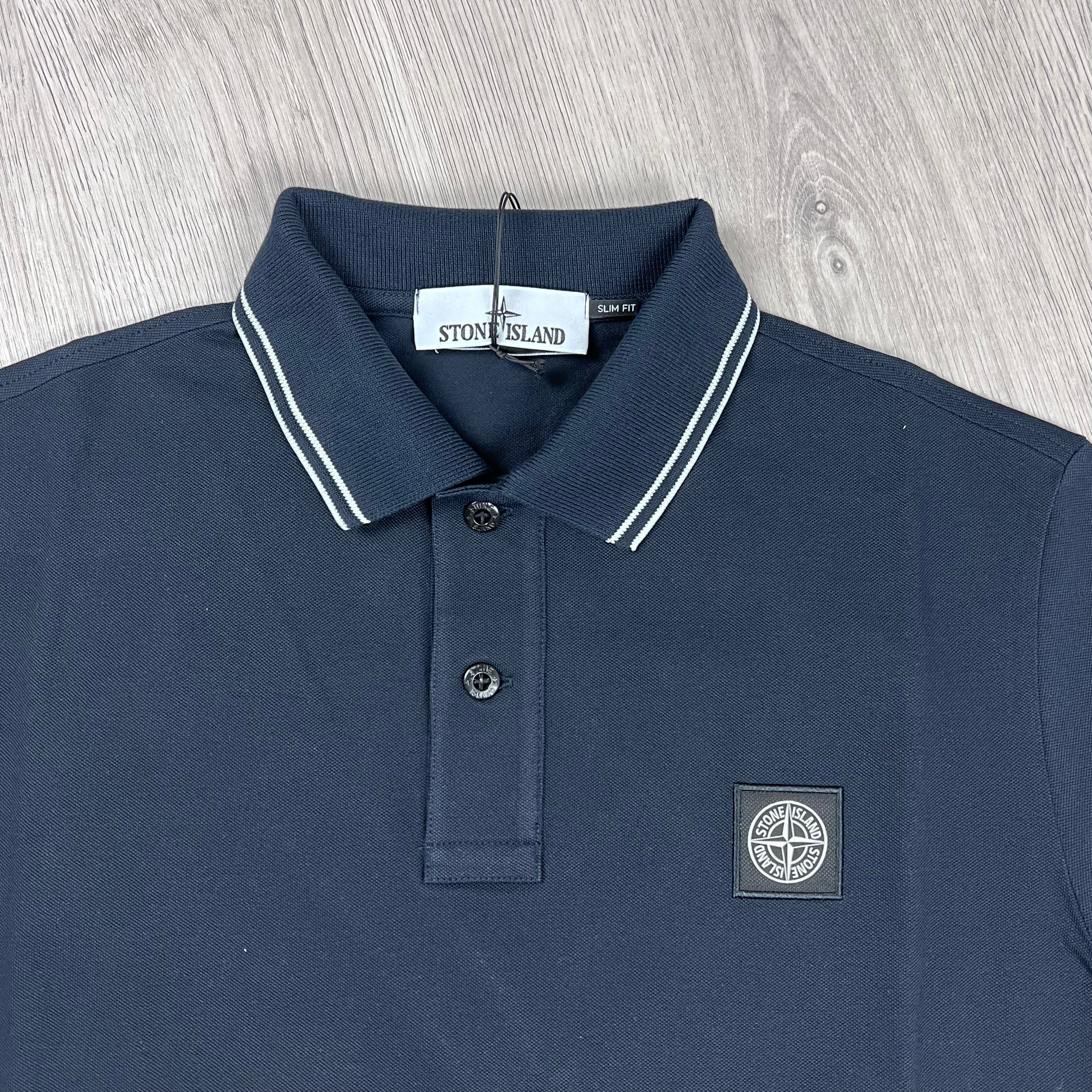 Stone Island Patch Polo Shirt - Navy -Usfansport